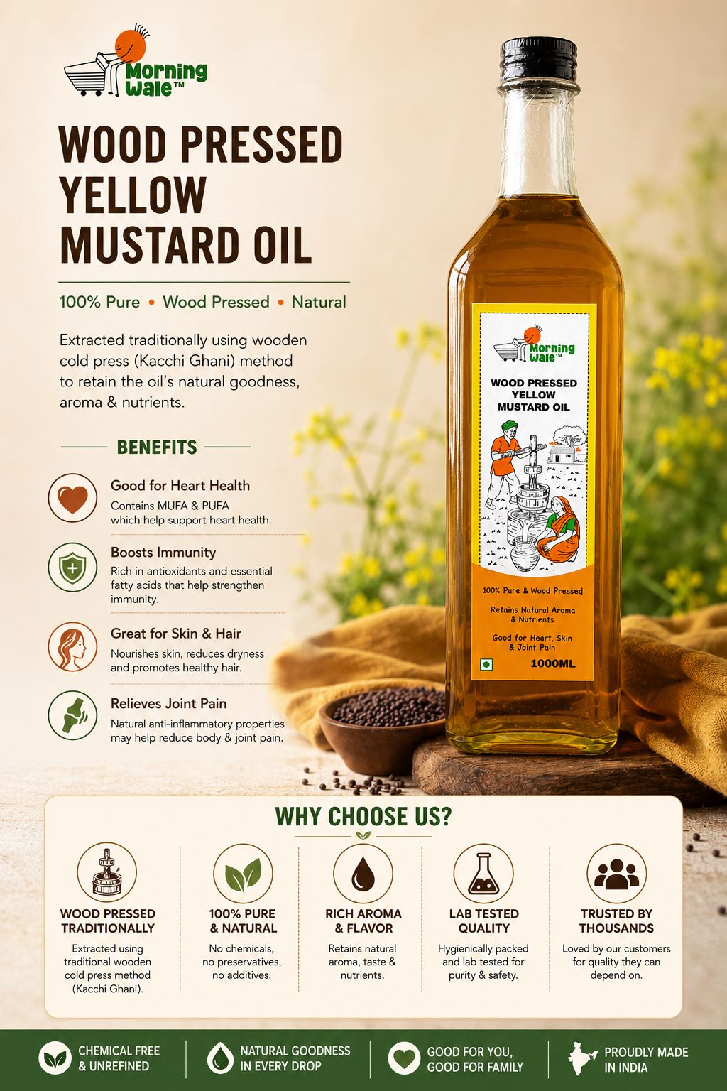 Wood Pressed Yellow Mustard Oil