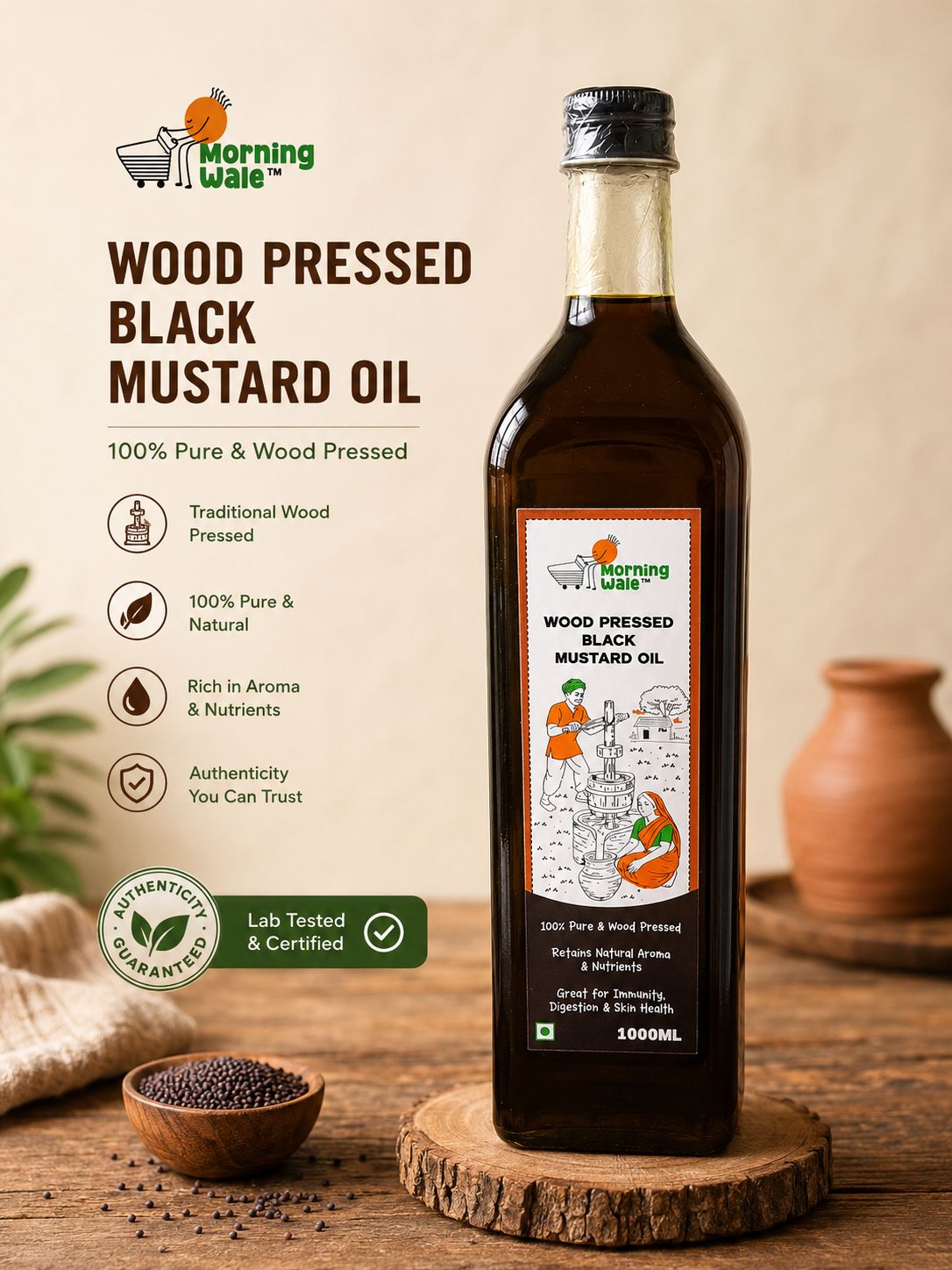 Wood Pressed Black Mustard Oil